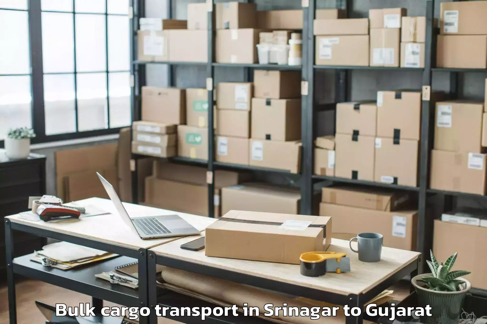 Professional Srinagar to Songadh Bulk Cargo Transport